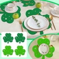 thumbnail image 1 of YujiCraft St. Patrick's Day Mat - Hollow Cut Felt Shamrock Placemat for Table Decor, Lucky Clover Table Ornament, Festive St. Patrick’s Day Home & Kitchen Dining Decorations, 1 of 6