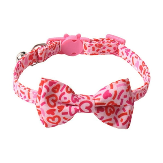 YujiCraft Valentine's Day Dog Collar Bow Ties Bulk Pack Pink Heart Pet Bow Tie Pet Accessories Detachable Collar Charms for Small, Medium, and Large Dogs Cat Grooming Supplies Costume,C
