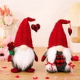 thumbnail image 1 of YujiCraft Valentines Day Gnomes Plush Ornaments, Handmade Red Knit Hat Doll Couple Decor, Party Supplies,A, 1 of 7
