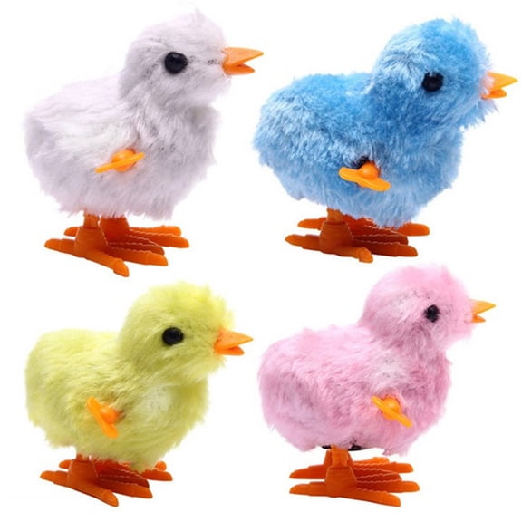 YujiCraft Wind-up Chicken Plush Toy, Clockwork Jumping Chick Stuffed Animal, Educational Fun Plaything for Kids
