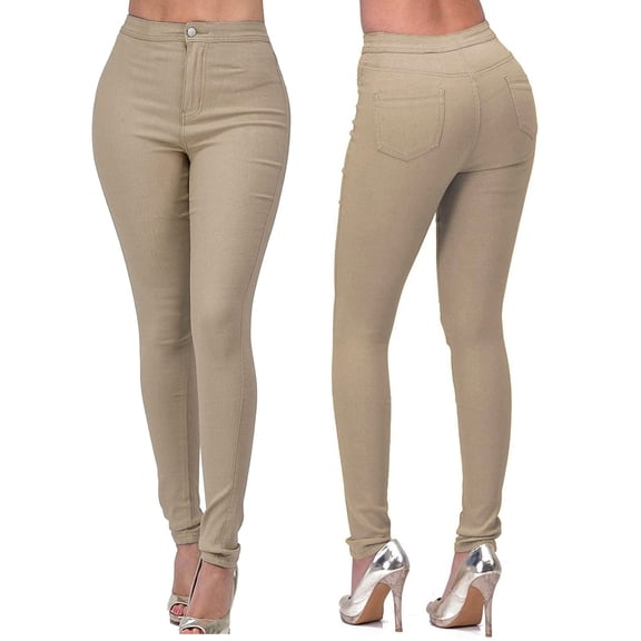 YujiCraft Women's Slim Fit Elastic Waist Jeans Pants, Stretch Denim Pencil Pants for Casual Wear,L