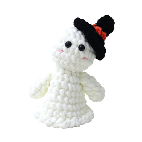 YujiCraft Wool Knitted Ghost Ornament Cute Positive Funny Doll Halloween Home Decor Gift