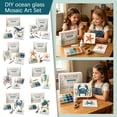 thumbnail image 1 of Yujia Sea Glass Art Kit, DIY Ocean Life Beach Glass Mosaic Craft Set for Kids and Adults, Coastal Home Decor Educational Painting Activity with Wooden Display Stands, Gift Box, 1 Set, 1 of 1
