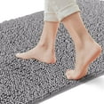 thumbnail image 1 of Yujoon Super Soft Chenille Bathroom Rug Non-Slip Absorbent Machine Washable Bath Mat, 17"x24", Grey, 1 of 8