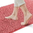 thumbnail image 1 of Yujoon Super Soft Chenille Bathroom Rug Non-Slip Absorbent Machine Washable Bath Mat, 20"x32", Pink, 1 of 8