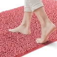 thumbnail image 1 of Yujoon Super Soft Chenille Bathroom Rug Non-Slip Absorbent Machine Washable Bath Mat, 24"x36", Pink, 1 of 8