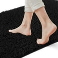 thumbnail image 1 of Yujoon Super Soft Chenille Bathroom Rug Non-Slip Absorbent Machine Washable Bath Mat, 24"x60", Black, 1 of 8