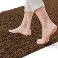 thumbnail image 1 of Yujoon Super Soft Chenille Bathroom Rug Non-Slip Absorbent Machine Washable Bath Mat, 24"x60", Coffee, 1 of 8