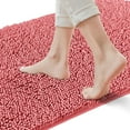thumbnail image 1 of Yujoon Super Soft Chenille Bathroom Rug Non-Slip Absorbent Machine Washable Bath Mat, 24"x70", Pink, 1 of 8