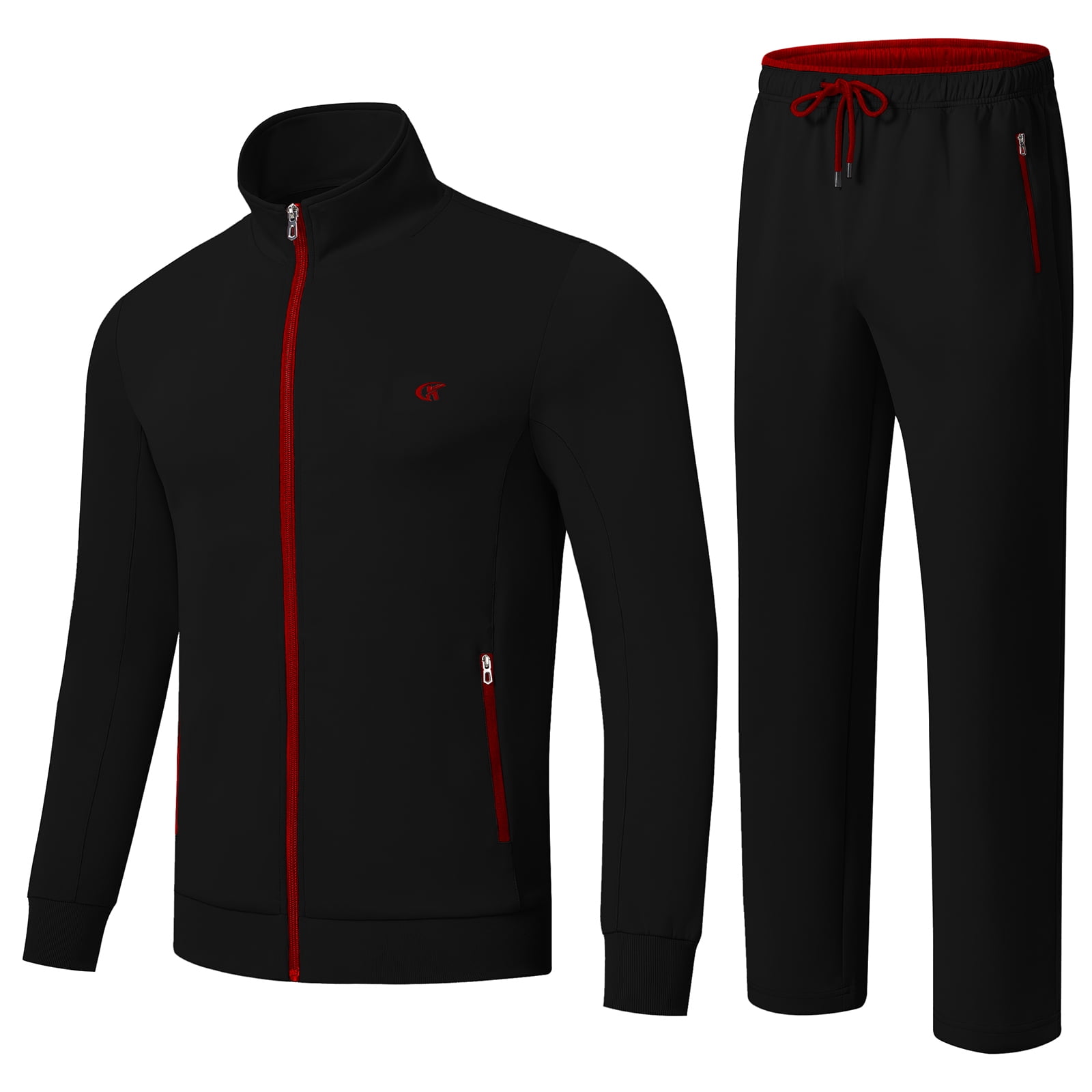 MANLUODANNI Men's Athletic Tracksuit - Full Zip Sweatsuit Jacket And Jogger Pants