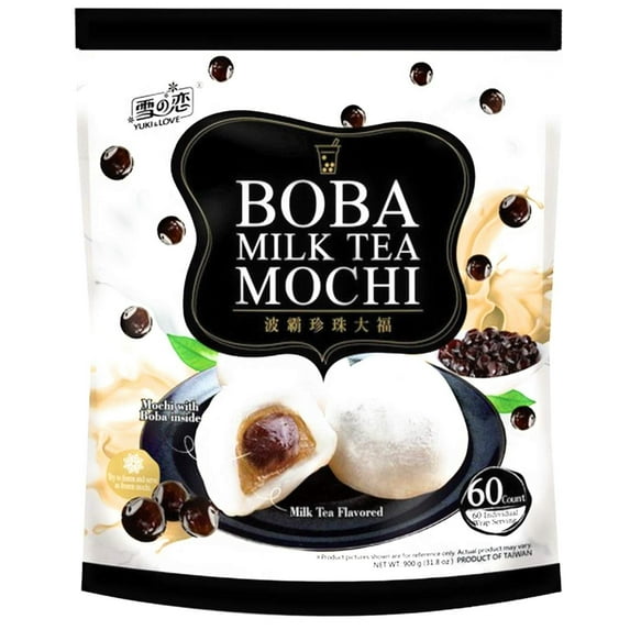 Yuki and Love Boba Milk Tea Mochi, 60 Count