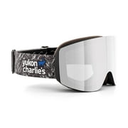 Yukon Charlie's Ropeline SKI Goggles Adult Double Layer lens with MEZ Enhanced Optics and Antifog-Helmet Compatible strap, Midnight Topo
