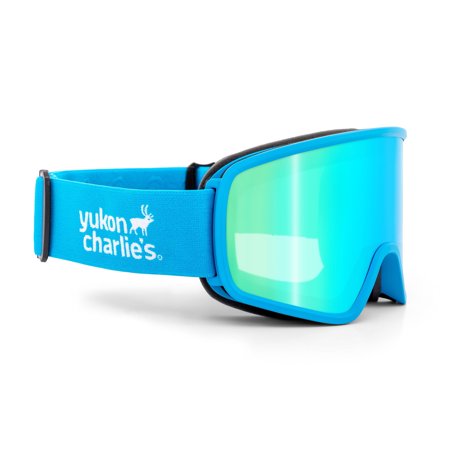 Yukon Charlie's Headwall SKI Goggles Adult Double Layer lens with MEZ Enhanced Optics and Antifog-Helmet Compatible strap, Bluebird