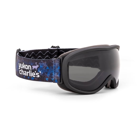Yukon Charlie's Powerhound Youth Ski Goggles Spherical Lens Anti-Fog 100% UV Helmet Strap