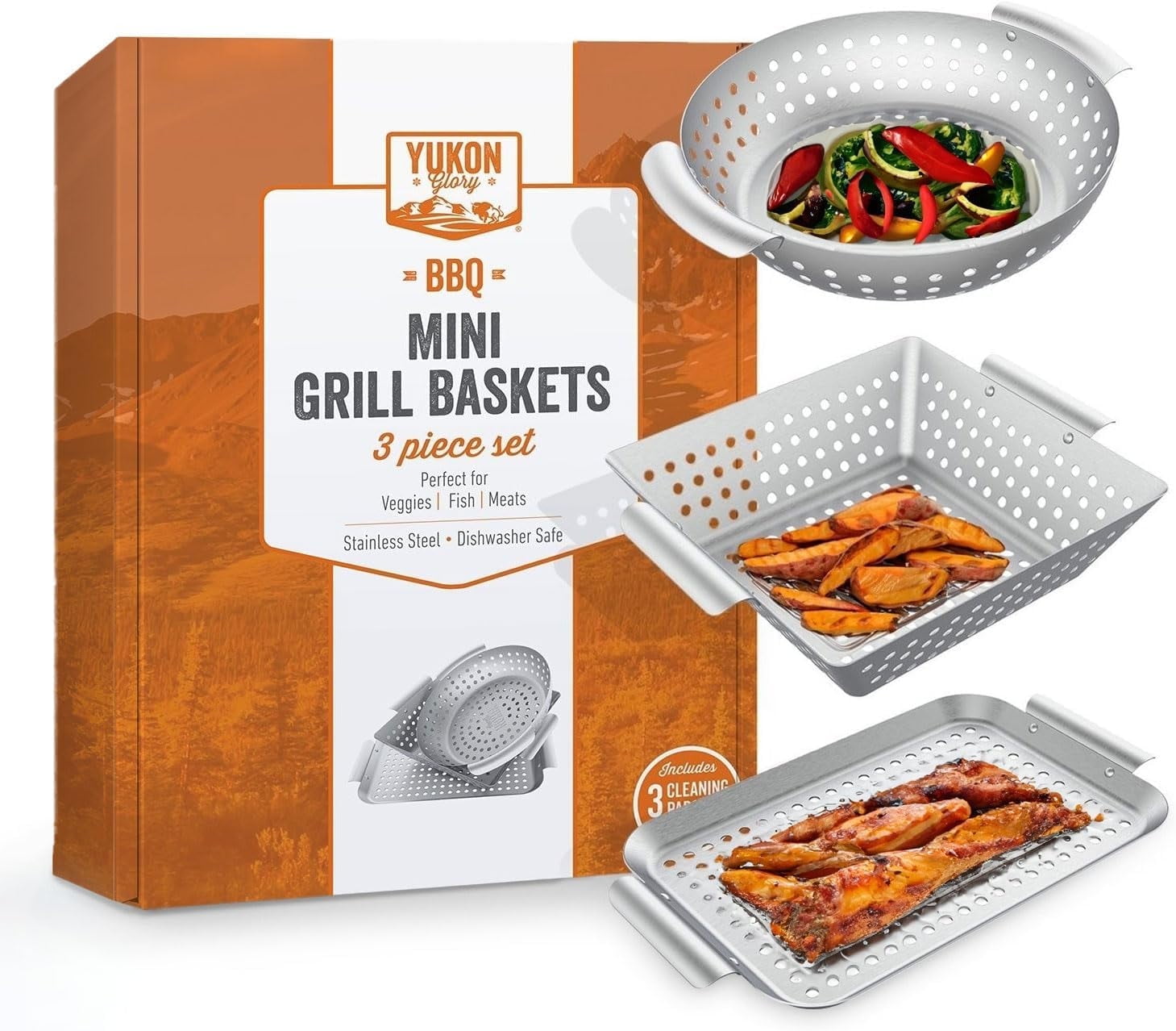 Yukon Glory Stainless Steel Mini Grill Basket Set