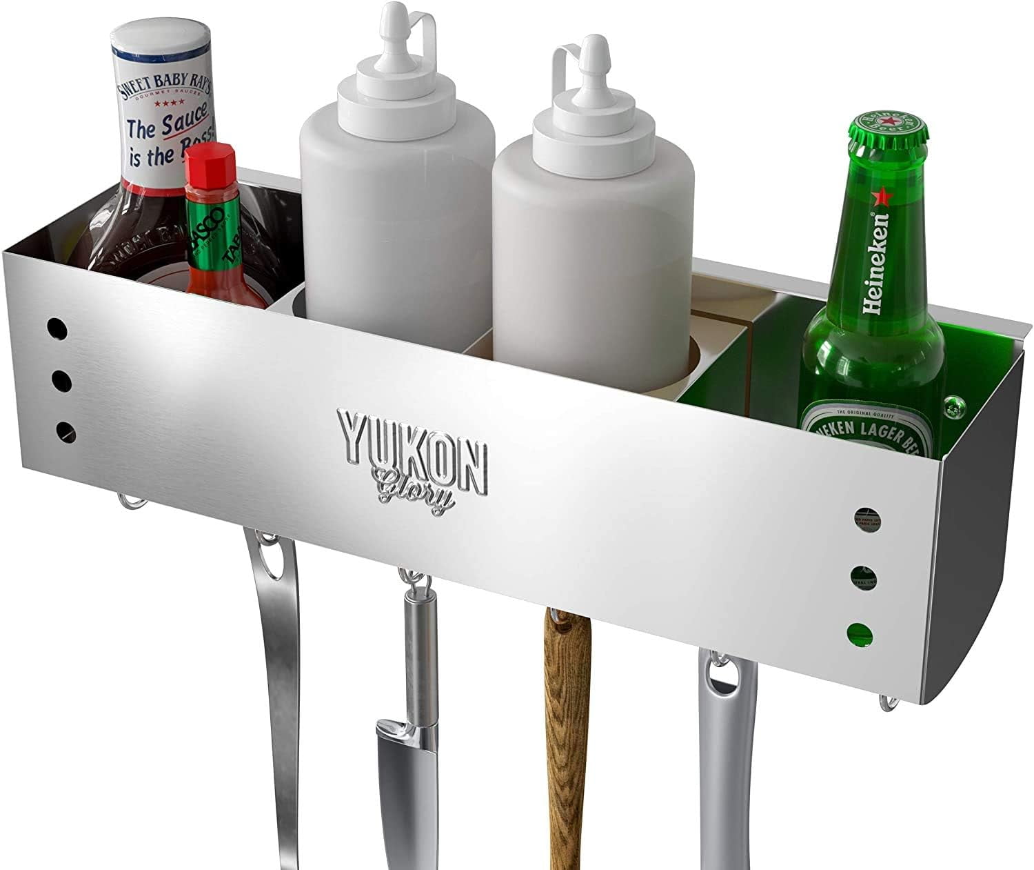 Yukon Glory Stainless Steel Grill Caddy BBQ Griddle Storage Container for Grilling Utensils Designed for Char-Broil