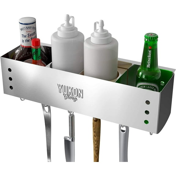 Yukon Glory Stainless Steel Grill Caddy BBQ Griddle Storage Container for Grilling Utensils Designed for Char-Broil