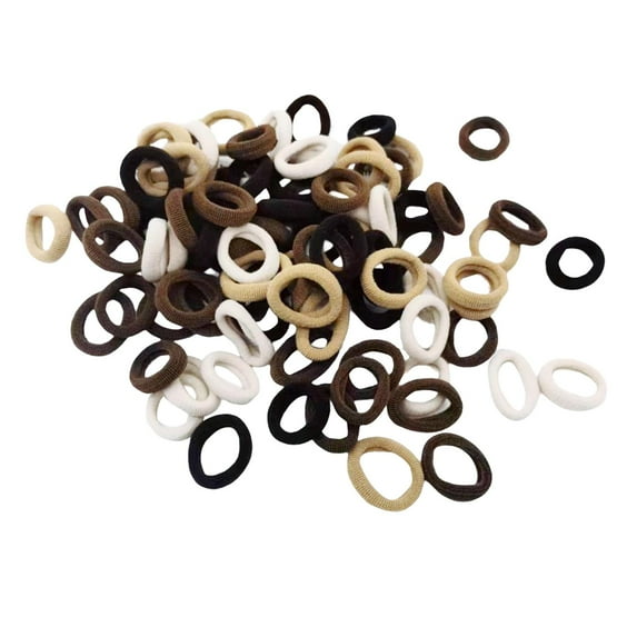 Yuksok 100 Pieces Hair Ties Seamless High Elastic Hair Bands for Women Kids Neutral Color