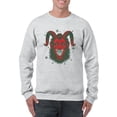 thumbnail image 1 of Yule Be Sorry Krampus Dark Christmas Men's Sweatshirt, 1 of 4