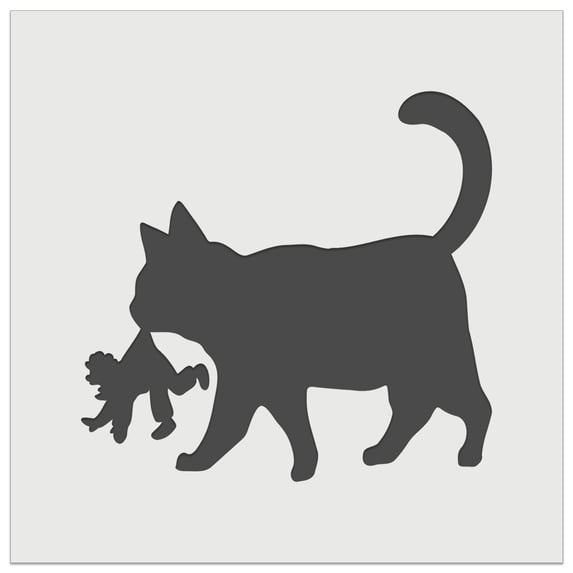 Yule Cat Taking Child Christmas DIY Cookie Wall Craft Stencil - 5.5 Inch