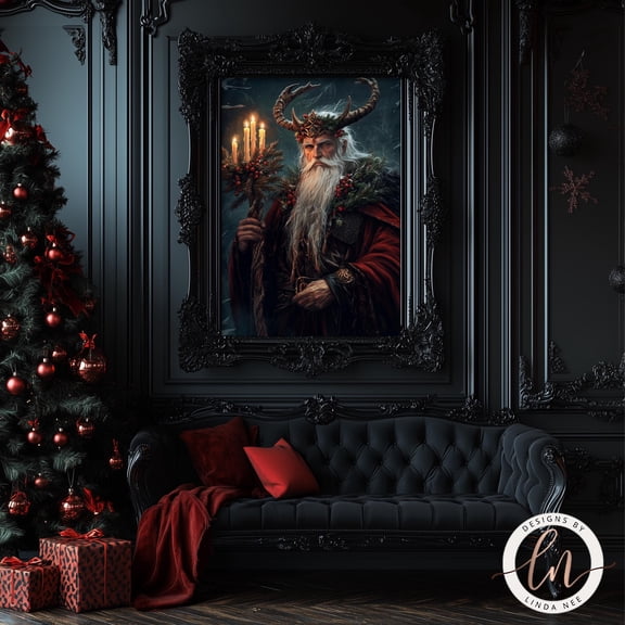 Yule King Print Pagan Yule Art Folklore Norse Mytholgy Yuletide Creepmas Decor Celtic Wiccan Gothic Christmas Wall Art Gift