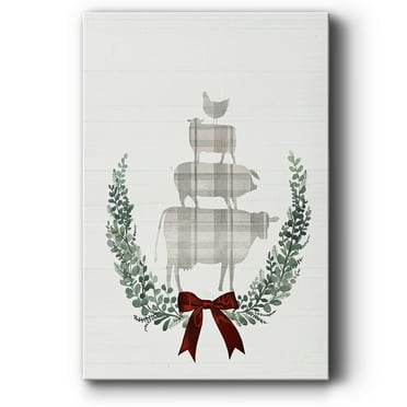 Yuletide Animals I- Gallery Wrapped Canvas