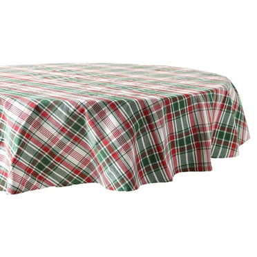 Yuletide Plaid Tablecloth 70" Round