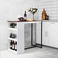 thumbnail image 1 of Yulika Bar Table with 3 Storage Shelves,Dining table,Wooden Counter Height Table for Kitchen,Dining Room Island Table,White, 1 of 8