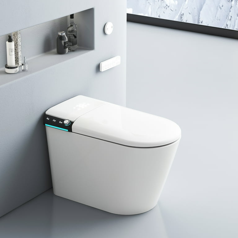 Yulika Smart Bidet Toilet with Auto Open/Close Lid, Heated Seat & LED Display