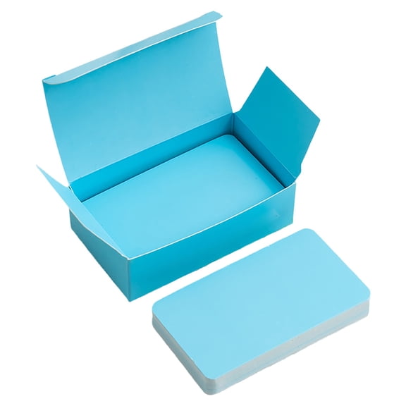 Yulin 100 PCS Blank Business Cards Paper, 3.5"x2" Kraft Paper Vocabulary Index Cards for Study, Words Message Notes Tags, Mini Craft Cardboard for Festival gifts, Blue