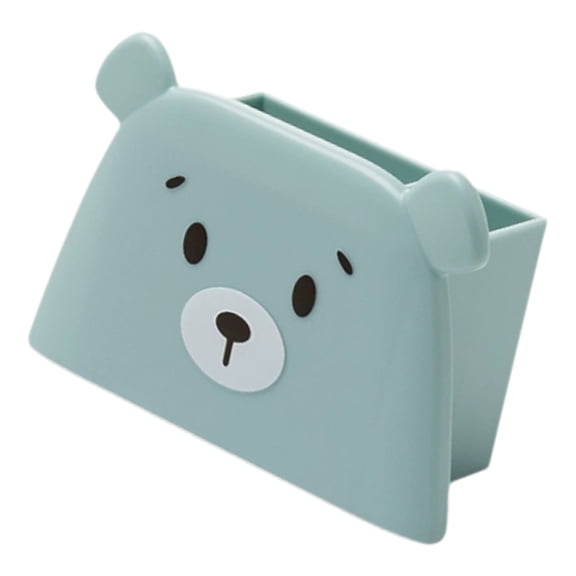 Yulin Polar Bear Desk Organizer, Multifunctional Cute Pen Holder, Stationery Storage Box, Cute Office Desktop Decor, Polar Bear Figurine Gifts, Blue
