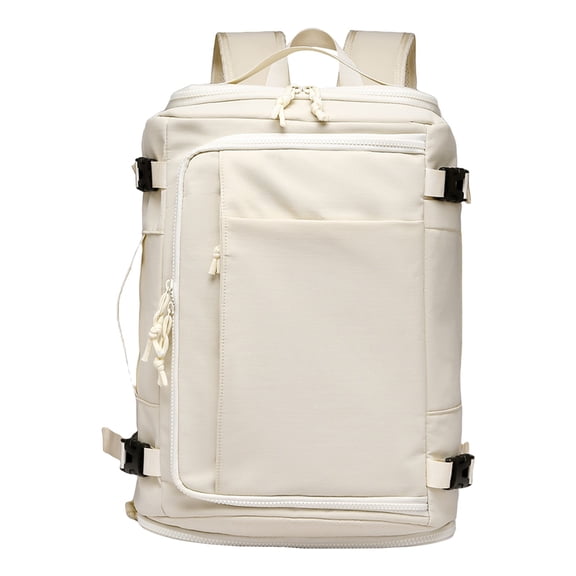 Yulin TSA Approved Travel Backpack for Women Men, 20L-35L Waterproof Laptop Bag Compatible with 15.6 in Laptops, Travel Essentials Carry On Bag With Shoe Pouch for Travel Work Gym, White