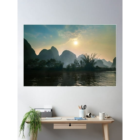 Yulong River Poster Wall Art, Modern Wall Decor For Living Room Bedroom, 8x12 UNFRAMED