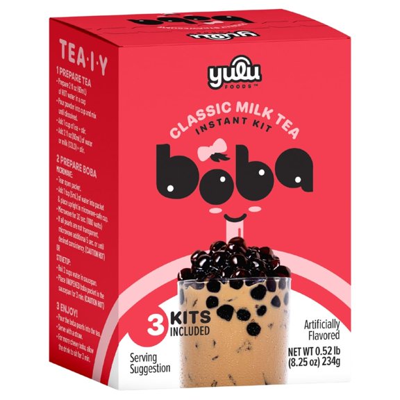 Yulu Foods - Kit Tea Milk Classic Bobba Tapioca - 8.25 OZ, Case of 8