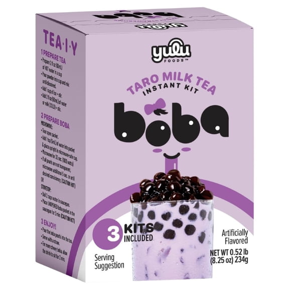 Yulu Foods - Kit Tea Milk Taro Bobba Tapioca - 8.25 OZ, Case of 8