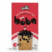Yulu Foods Instant Boba Classic Milk Tea, Bubble Tea Kit, 3 Drinks