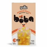 Yulu Foods Instant Boba Mango Peach Tea, Bubble Tea Kit, 3 Drinks