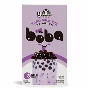 Yulu Foods Instant Boba Taro Milk Tea, Bubble Tea Kit, 3 Drinks