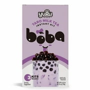Yulu Foods Instant Boba Taro Milk Tea, Bubble Tea Kit, 3 Drinks