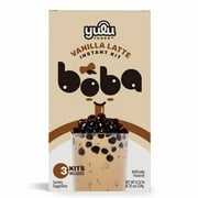Yulu Foods Instant Boba, Vanilla Latte Bubble Tea Kit, 3 Drinks