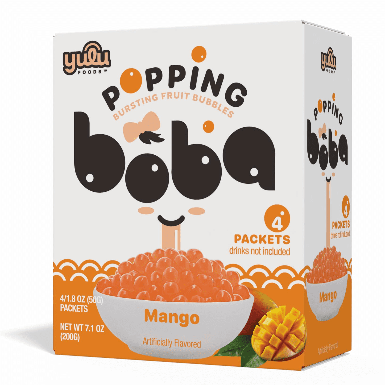 Yulu Foods Popping Boba Pearls Mango Pack Net Wt oz
