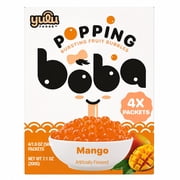 Yulu Foods - Popping Boba Pearls - Mango 4 Pack - Net Wt 7.1 oz. 200g