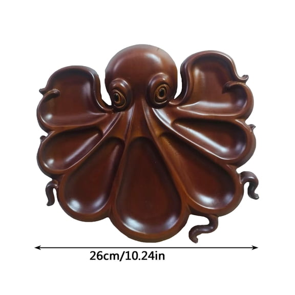 Yulucky A Chopper,Seafood Lover's Wooden Charcuterie Board with Serving Tray-Unique Octopus-Shaped Platter for Meats Cheeses & Appetizers-15.5" x 9.5",Home