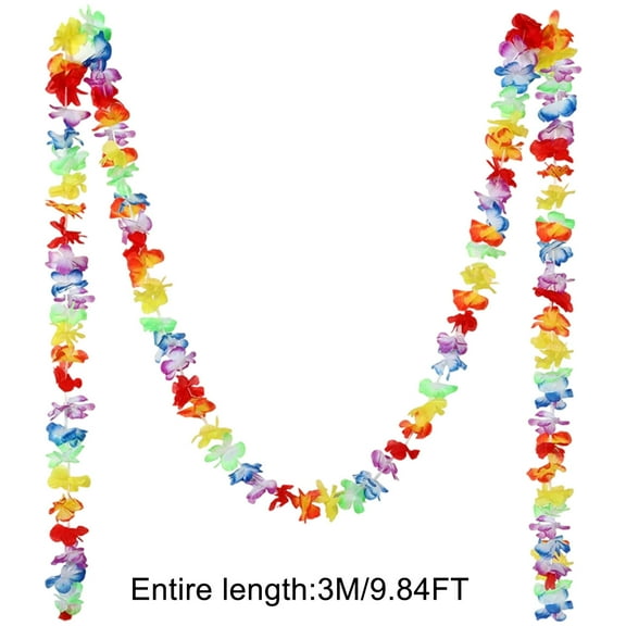 Yulucky Decorate,Hawaiian Flower Chain Garland 6 Feet Tropical Party Decor for Luau Pool Beach Wedding Decoration Colorful Polyester Lei Strip,Home
