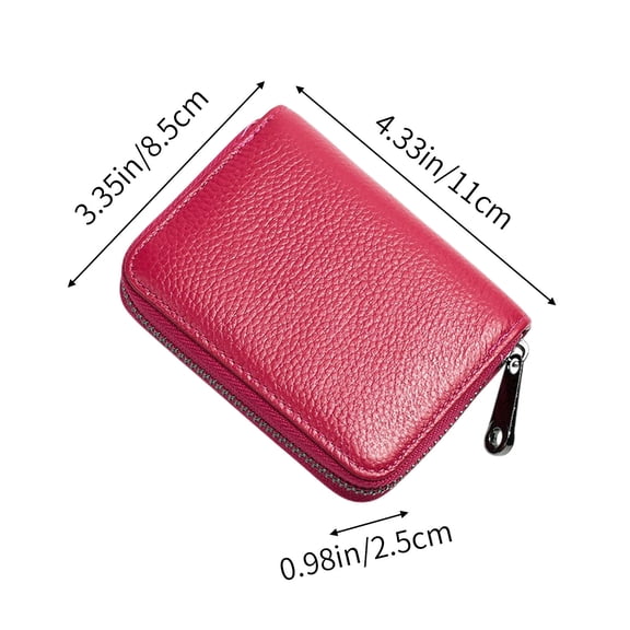 Yulucky Faux Leather Ca Rd Holder,Thin Card Holder Wallet for Men & Women-4.33x3.35x0.98 Inches-1 PC Artificial Leather ID Credit Card Purse with Zipper