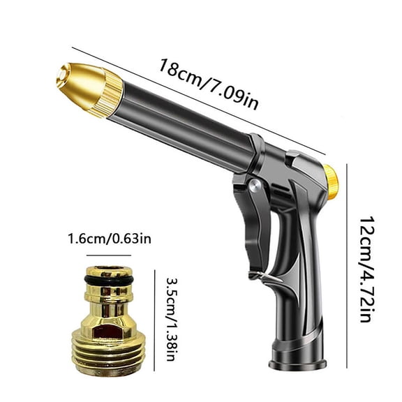 Yulucky High-Pressure Water Jet,High Pressure Water Hose Nozzle for Car Washing Garden Cleaning 15m Range 8mm Water Flow 3/4" Standard Hose