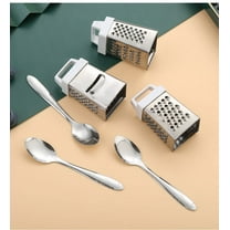 Yulucky Mini Four-Sided Planer,Stainless Steel Cheese Grater with Handle - 4-Sided Kitchen Tool for Garlic Nutmeg Chocolate Zucchini - Dishwasher Safe