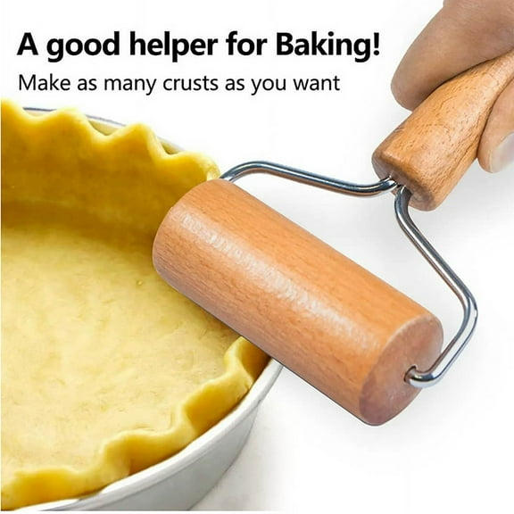 Yulucky Noodle Rolling Machine,Small Wooden Rolling Pin 9.5cm Non-Stick Dough Roller for Cookies Pizza Tarts Dumplings Baking Kitchen