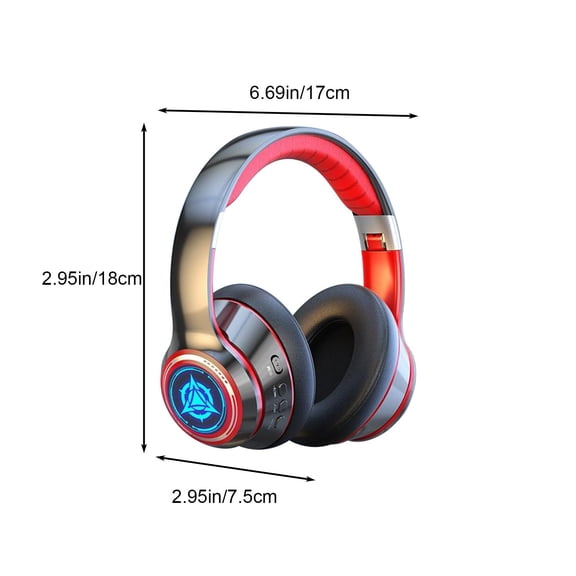 Yulucky Plastic Bluetooth Headset,Wireless Bluetooth 5.2 Gaming Headset with Microphone 20-Hour Battery Foldable Design Low Latency 40mm Drivers 800mAh