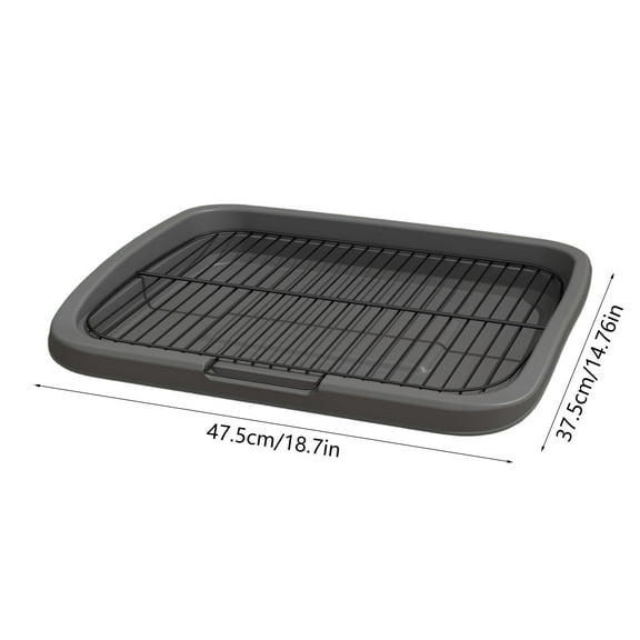 Yulucky Plastic Dog Toilet Flat Bottom Dog Toilet Detachable Washable Pet Urine Potty for Small Medium Dogs 18.7x14.76x2.56in|Plastic,Gray